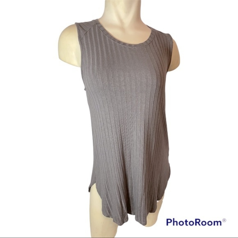 Apt. 9 Womens Ribbed Sparkle Grey Tank Top Size S